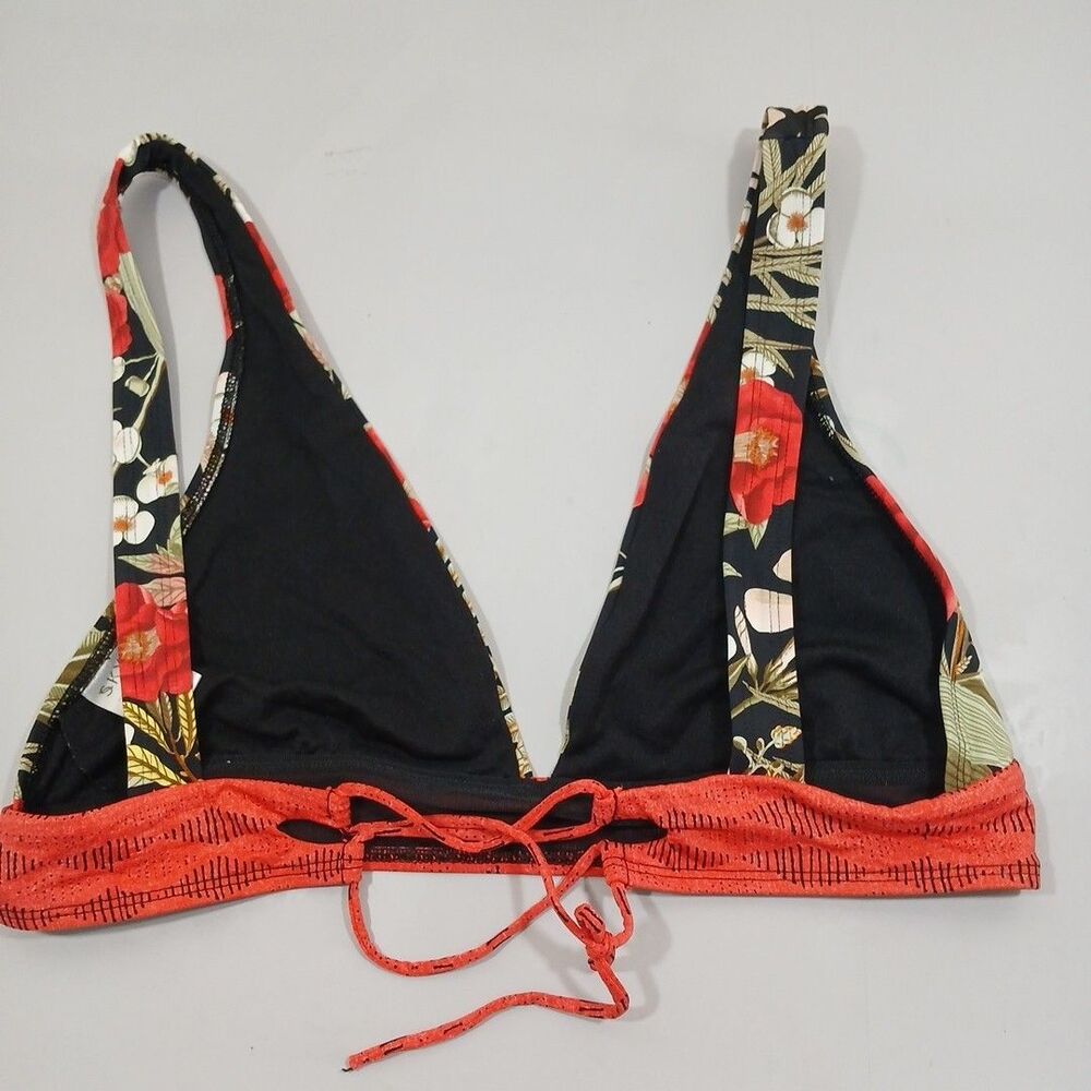 Skye Black Celeste Women Large LB Bikini Top New Tropical Vacation Black Red - Picture 3 of 6